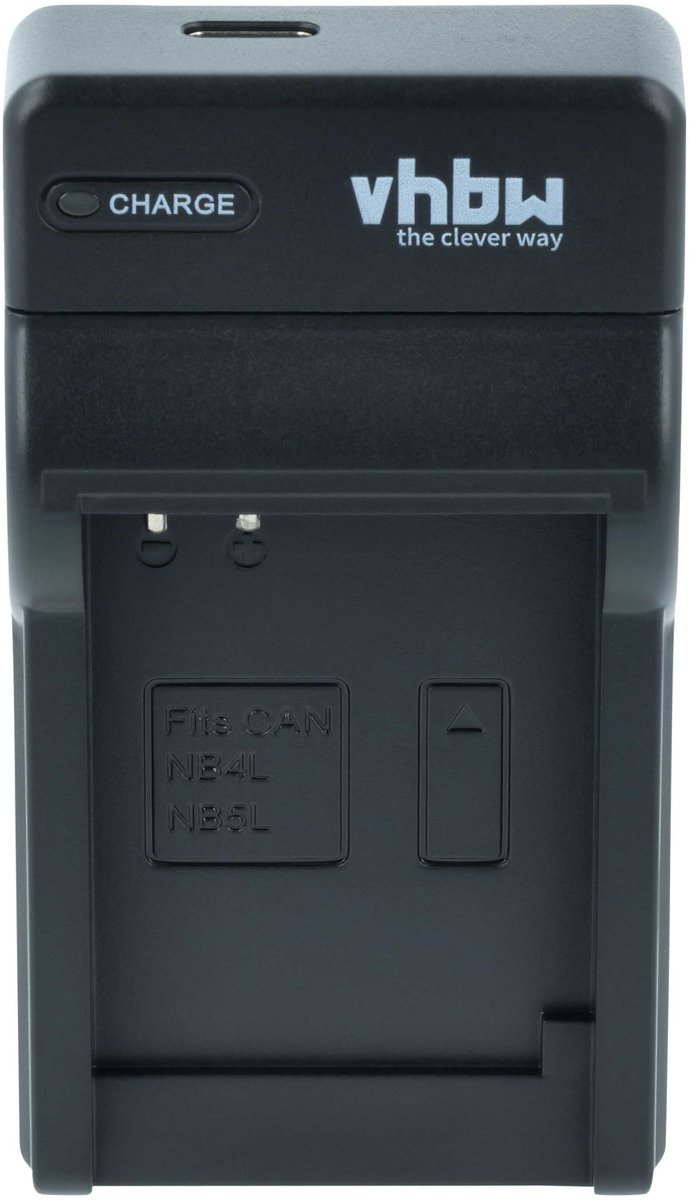 vhbw USB-C-oplader compatibel met Canon Digital Ixus 70, 75, 60, 65, 82, 80 IS, 800 IS camera/camcorder - oplaadstation + USB-C-kabel met oplaadindicator