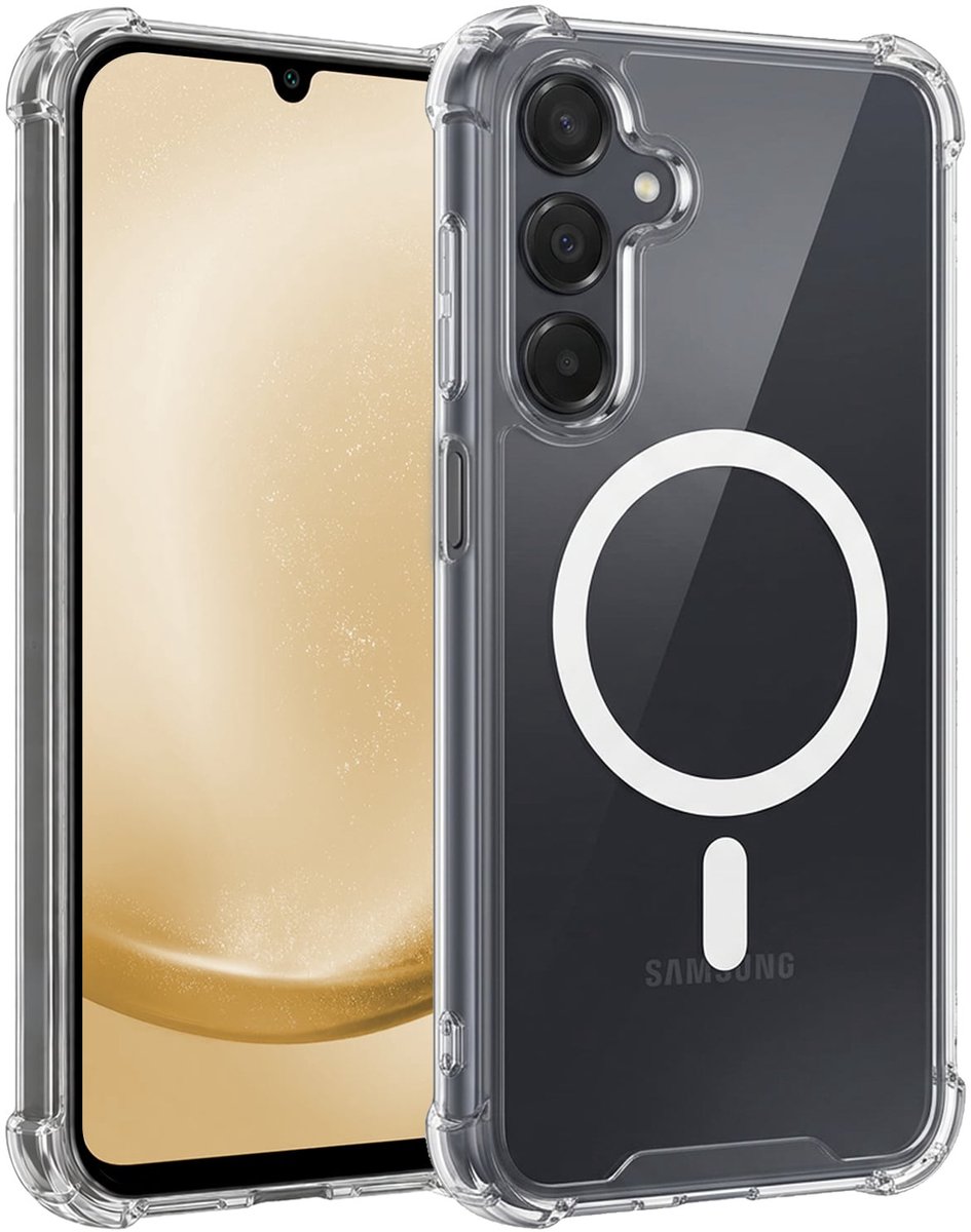 Hoesje - Geschikt voor Samsung Galaxy A25 - Magsafe Compatible - Sterk & Shockproof - Back Cover - Shock Proof Case - Telefoon Hoes Shockproof - Telefoonhoesjes - Transparant