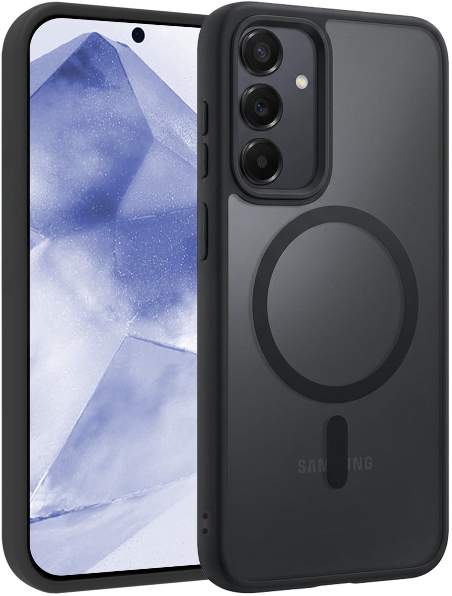 Hoesje - Geschikt voor Samsung Galaxy A55 - Magsafe Compatible - Sterk & Shockproof - Back Cover - Telefoon Hoes Shockproof - Shock Proof Case - Telefoonhoes - Zwart