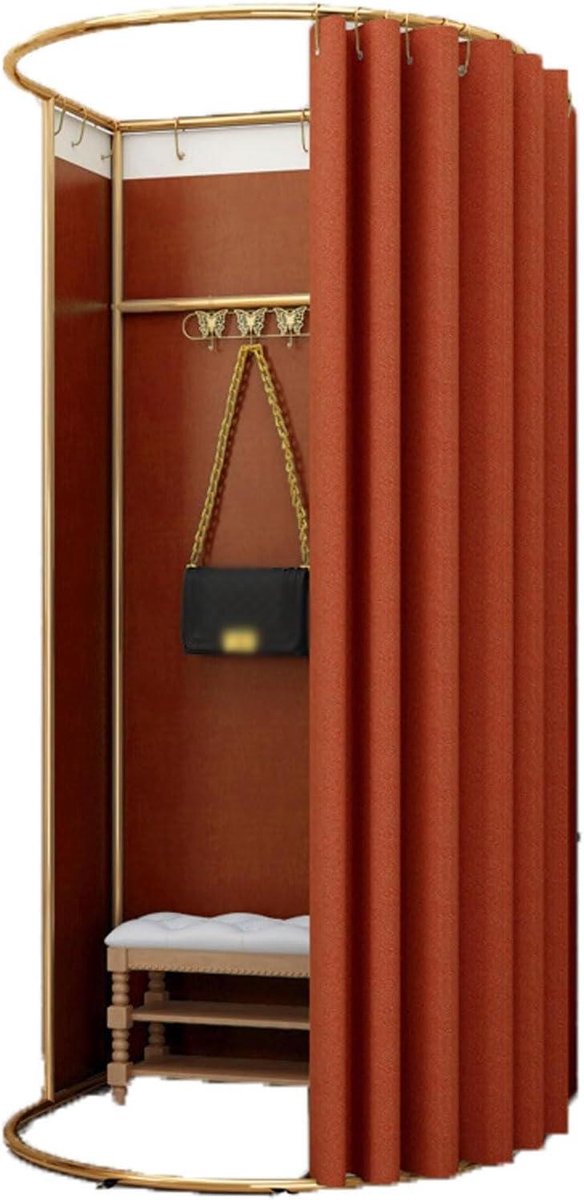 Mobiele Paskamer - Draagbare Kleedkamer - Privacy Creëren - Gelijkmatige Verlichting - 85x80x200cm - Oranje