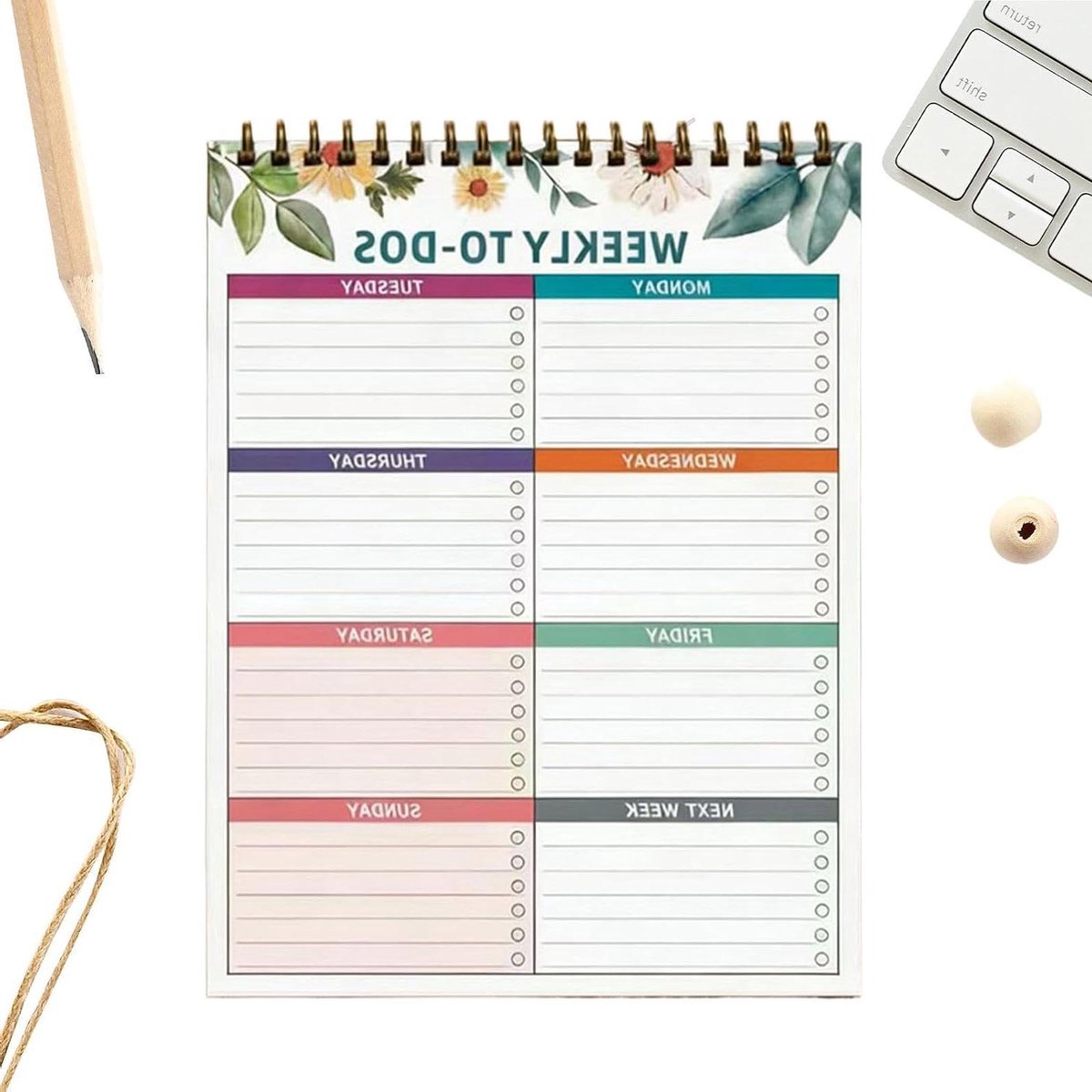 Wekelijkse Planner - Agenda Notitieblok - Taken Plannen - Ongedateerde Pagina's - 28 x 21.6 cm - A