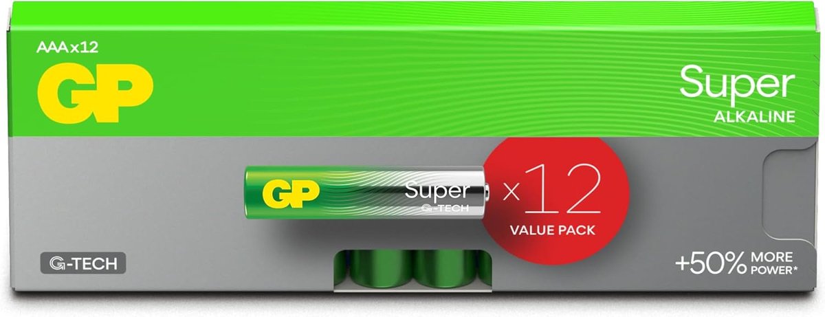 SnelShoppen - 12x AAA Alkaline Batterijen 1.5V - Lange Levensduur - Ideaal voor Speelgoed, Muis, Tuinverlichting en Meer