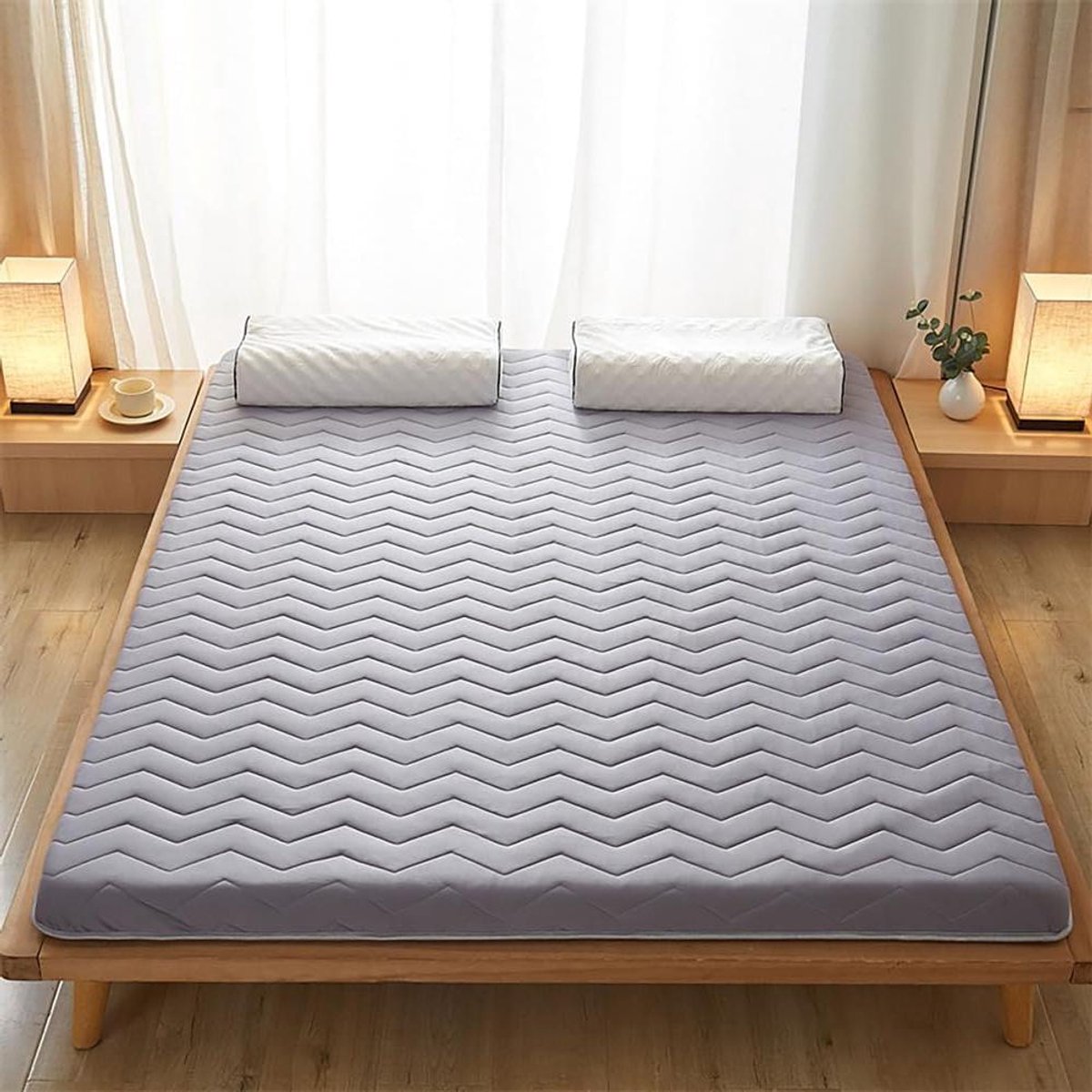 Vloermatras Opvouwbaar - Futon Logeerbed - Comfortabel Slapen - 5 Cm Dik - 80x190cm - Grijs