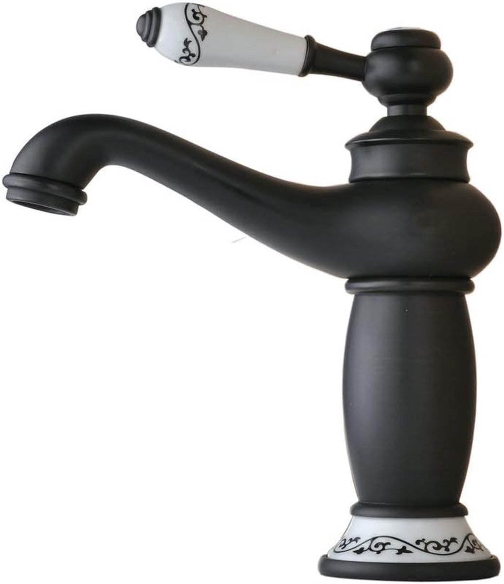 BL6045B Massief Messing Enkel Handvat Badkamer Kraan Wastafelmengkraan, Olie Gewreven Brons
