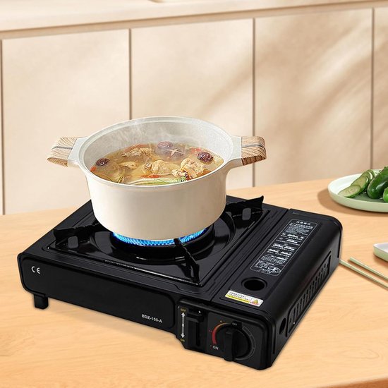 Propaan Kookstel - Camping Kooktoestel - Buiten Koken - Automatische Ontsteking - 34x28x9 cm - Zwart — afbeelding 3