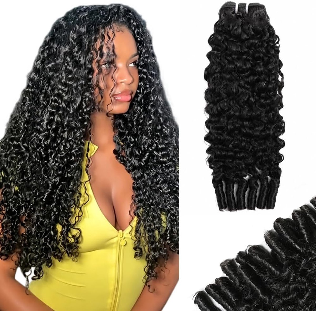 26 Inch Human Hair Bundles Menselijk Haar Verlenging Burmese Curly B