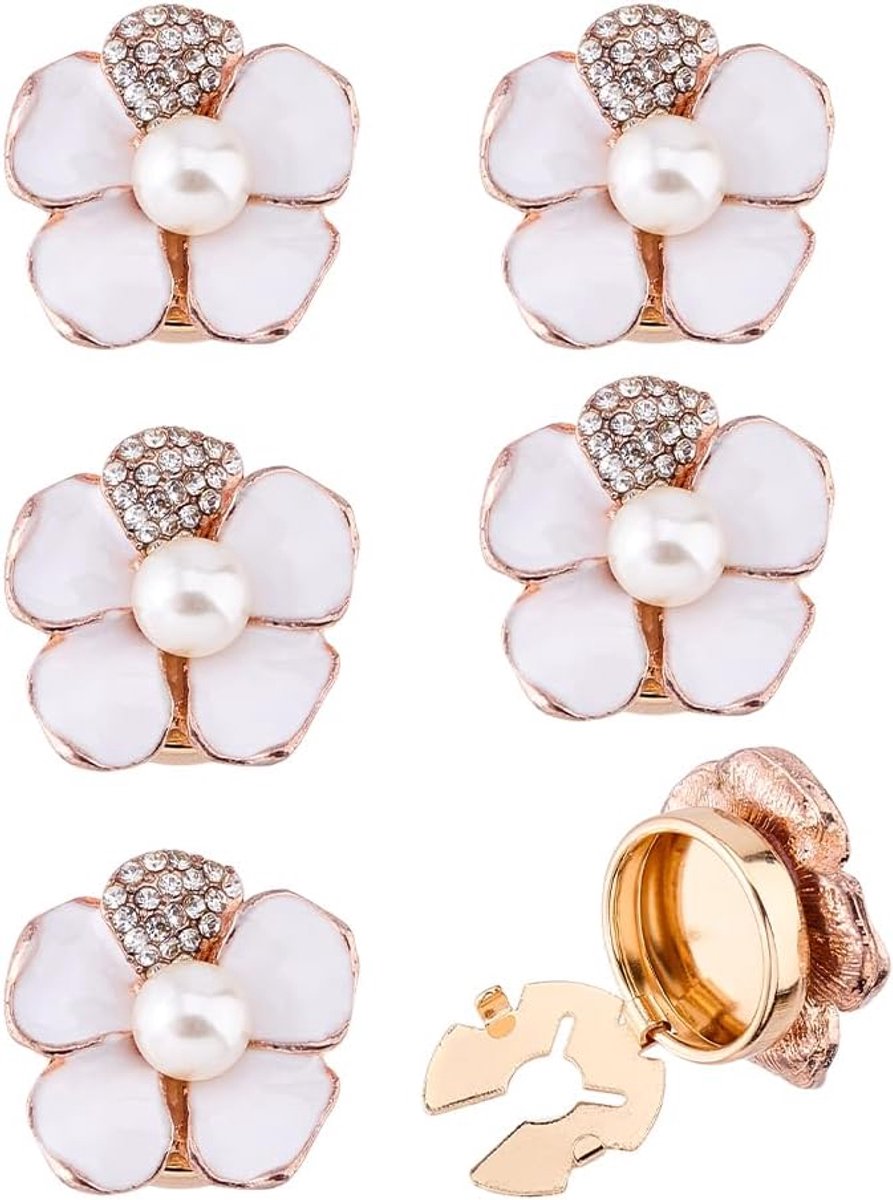 Knopen Parel Manchetknopen Paar Strass Bloemen Knopen Elegante Knoop