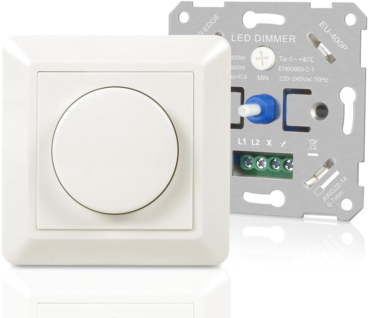 Led-dimmer schakelaar 220 V-240 V - 5 W-400 W - inbouw - veilige bescherming en geen lawaai - ShopVlot