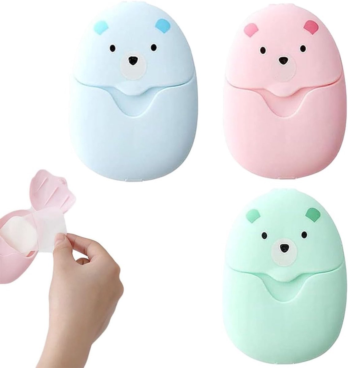 SnelShoppen - 3 Dozen Papieren Zeep, Draagbare Zeepbladen, Wegwerp Papieren Zeep met Plastic Doos, Mini Reisformaat - Klein en Gemakkelijk Mee te Neme