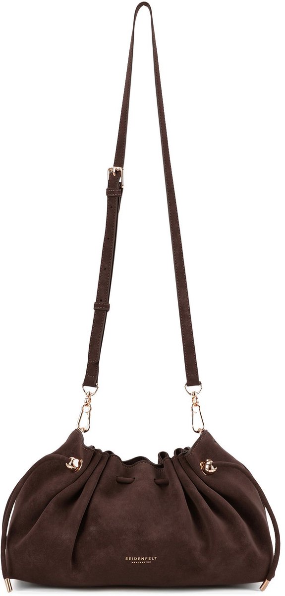SEIDENFELT MANUFAKTUR schoudertas Rena Shoulderbag Dark Brown donkerbruin
