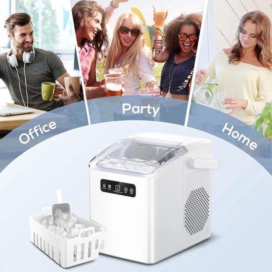Nugget Ijsmachine - Crushed Ijsmaker - Snelle Koude Dranken - Zelfreinigend Functie - 12 kg per dag - Zilver — afbeelding 4
