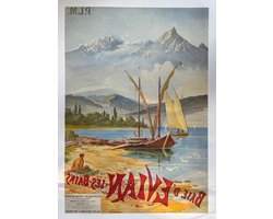 Evian-Tanconville Poster - Oude Poster Reproduktie - Wanddecoratie - Reproductie Oude Stijl - 50x70 cm - Multicolor