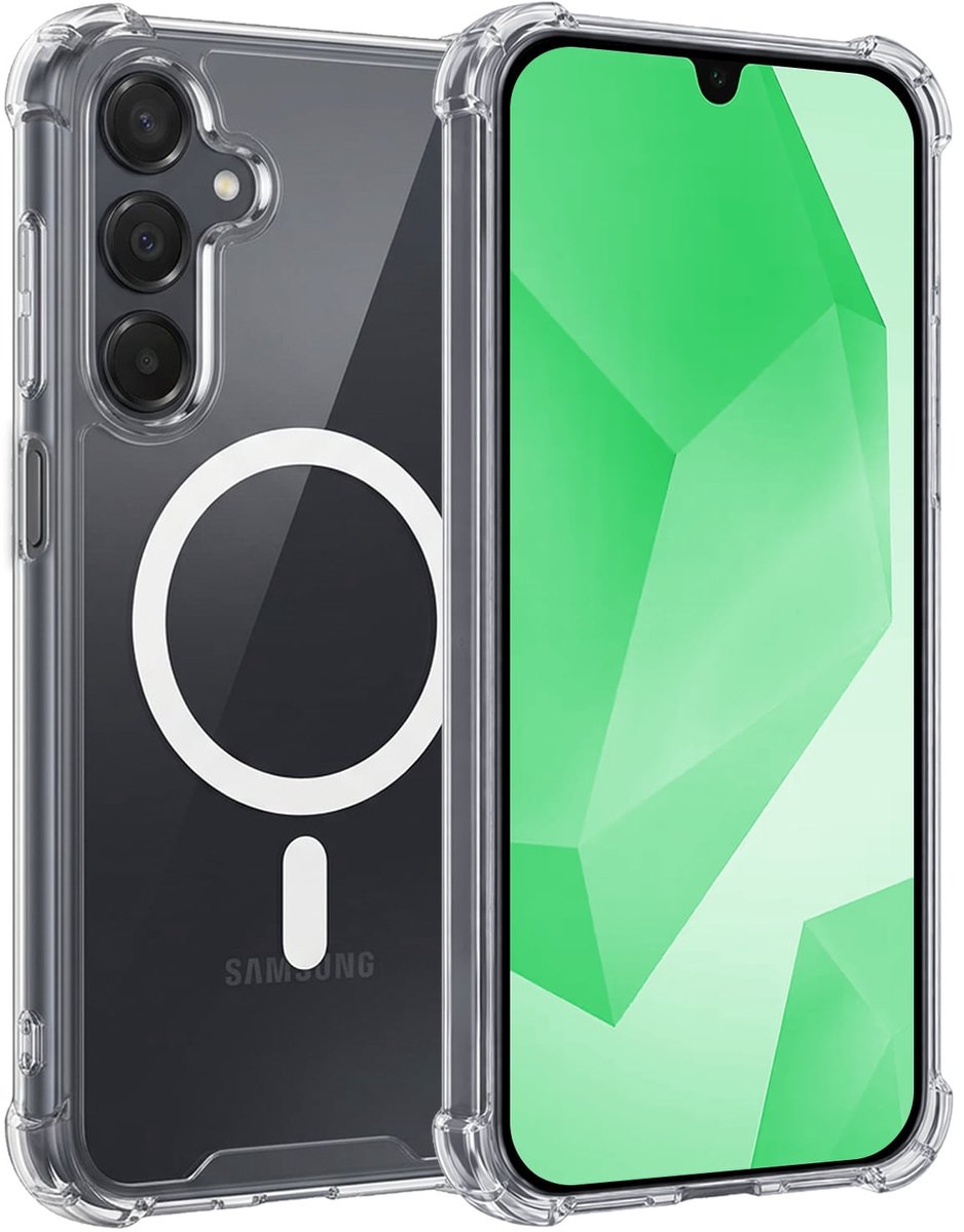 Hoesje Geschikt voor Samsung Galaxy A16 - Magsafe Compatible - Sterk & Shockproof - Back Cover - Shock Proof Case - Telefoon Hoes Shockproof - Transparant