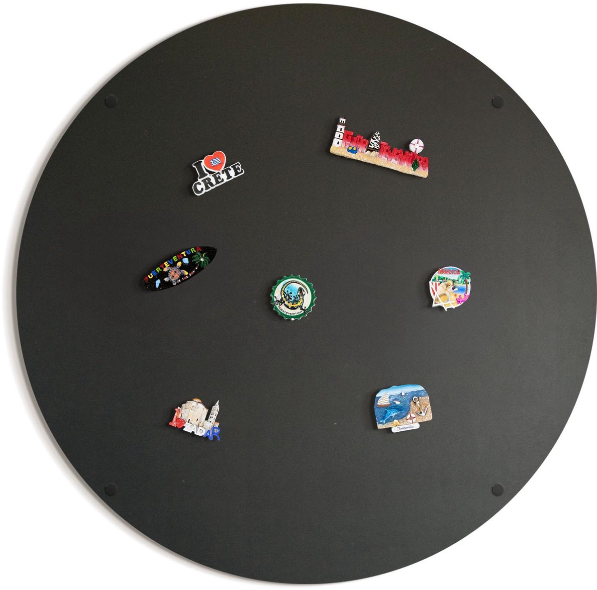 Tulup Whitebord - Kleur Zwart Rond Magneetbord - 100 cm - Decoratieve magneetborden met print - Rond magneetborden voor aan de muur - Magneetbord Design - Memo Bord