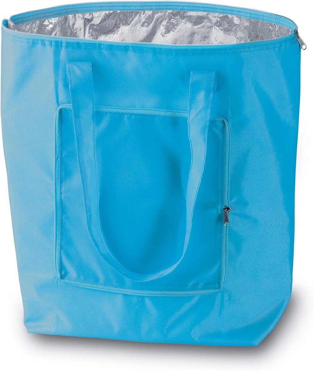 PromotionGift - Herbruikbare opvouwbare koeltas, boodschappen-, strandtas licht en duurzaam, met binnenzijde van - ShopVlot