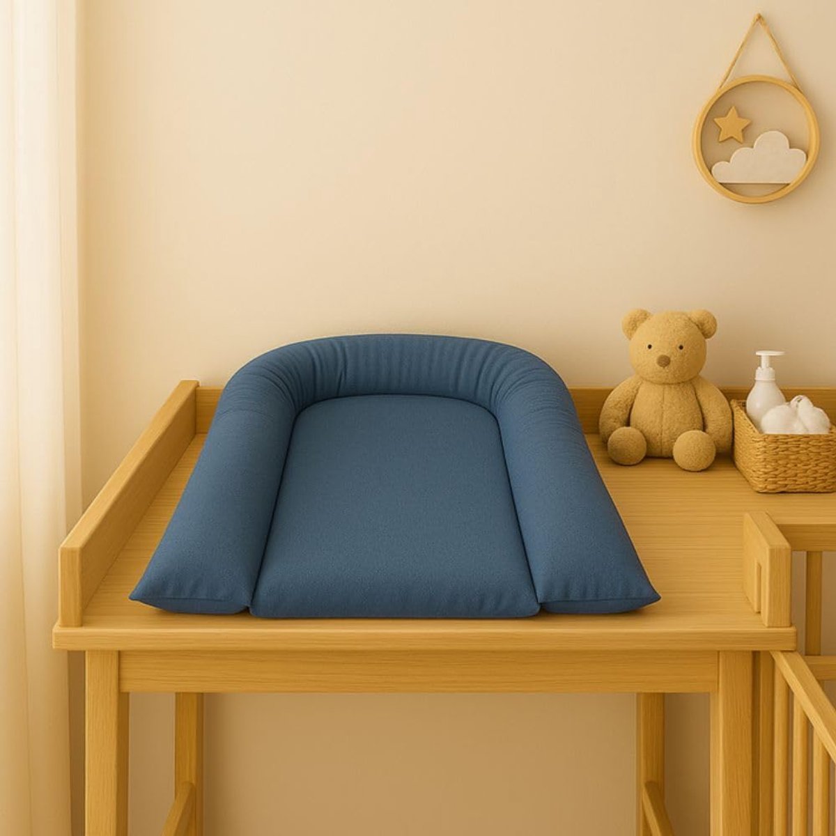 Aankleedkussen 70 x 45 cm - Wasbaar & Waterdicht - Verhoogde randen - Hoofdbescherming - SnelShoppen