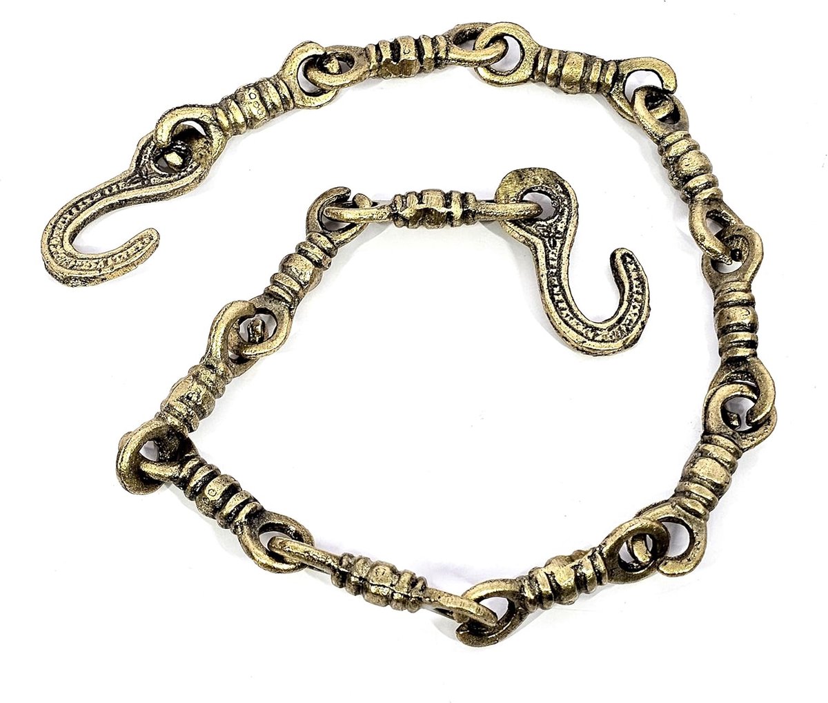 Messing ketting met haken voor hangende bel Diya Deepak Bells - lengte 2 voet (61 cm) - goud