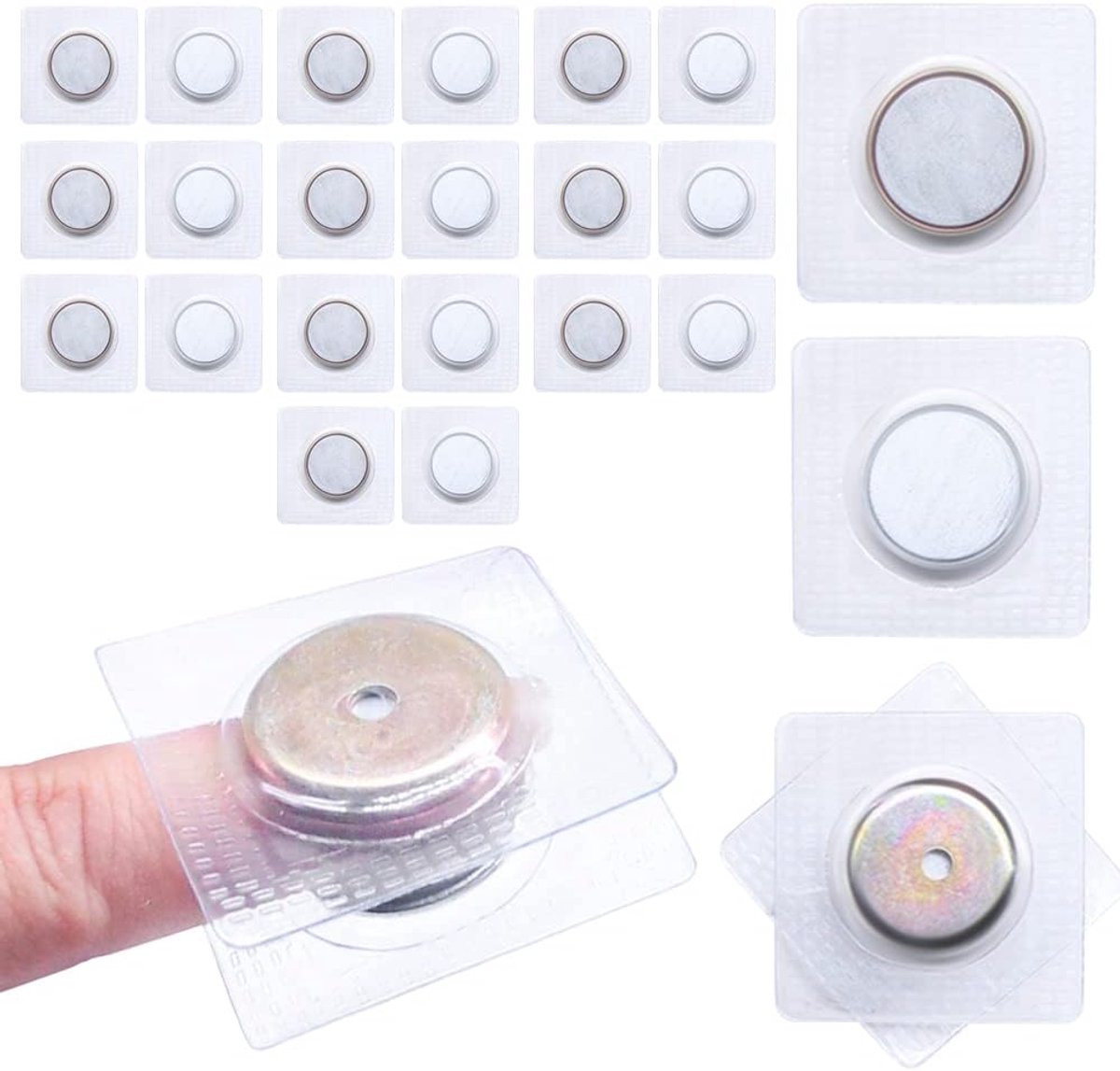 magneten om in te naaien, onzichtbare magneetknopen, naaien in pvc, magneetsluiting voor het naaien van stof, gordijn, kleding, handtassen, zilver-Y2310