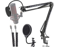 QuadCast Boom Arm met Mic Pop Filter - Microfoonstandaard en 3-laags Pop Filter voor HyperX QuadCast S Gaming Mic door YOUSHARES