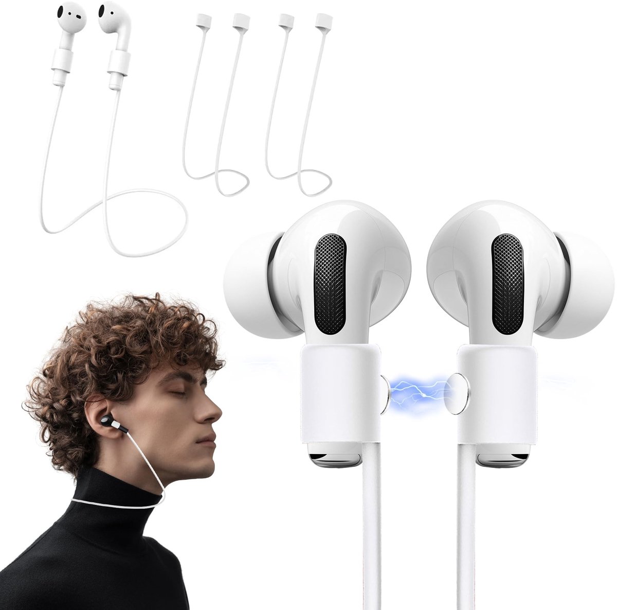 Omgoods - Ultra Sterke Magnetische Anti-Verlies Oordopjes Lanyard voor AirPods 1/2/3 & AirPods Pro
