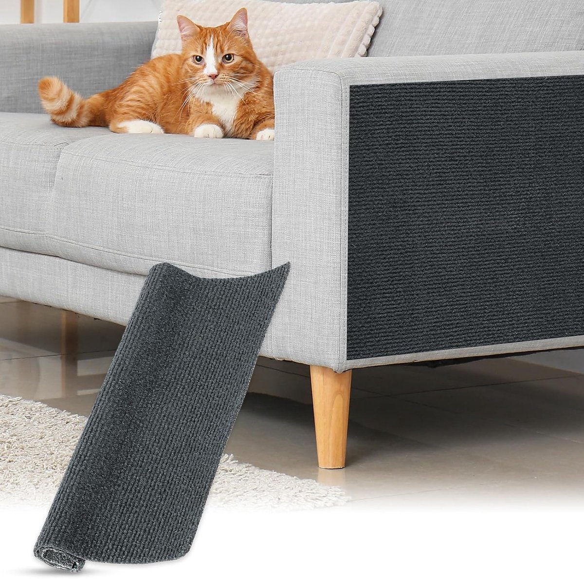 Zelfklevende mat voor kattenkrabbers, 1 rol, 30 x 20 cm, bescherming banken tegen krassen, kat, voor bank, muur en deuren, krasbestendige mat tapijt