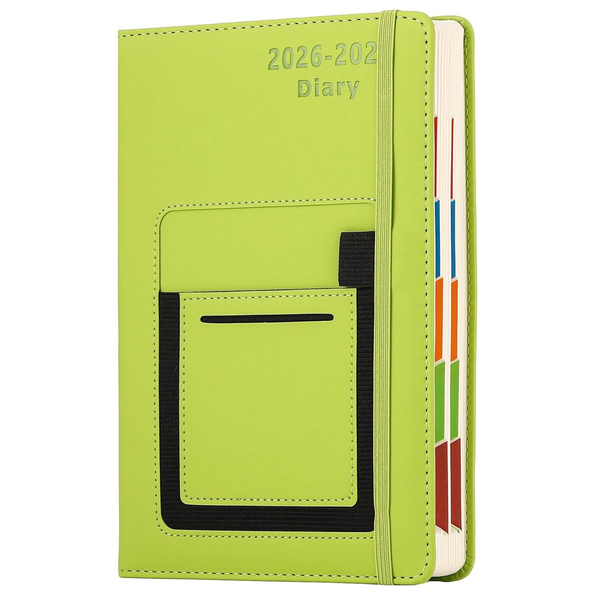 Omgoods- Dagboek A5 2026-2027 - Academisch Dagboek - Planner - Notitieboek - Dagplanner - Elastische Sluiting - Kleurrijk Maandblad