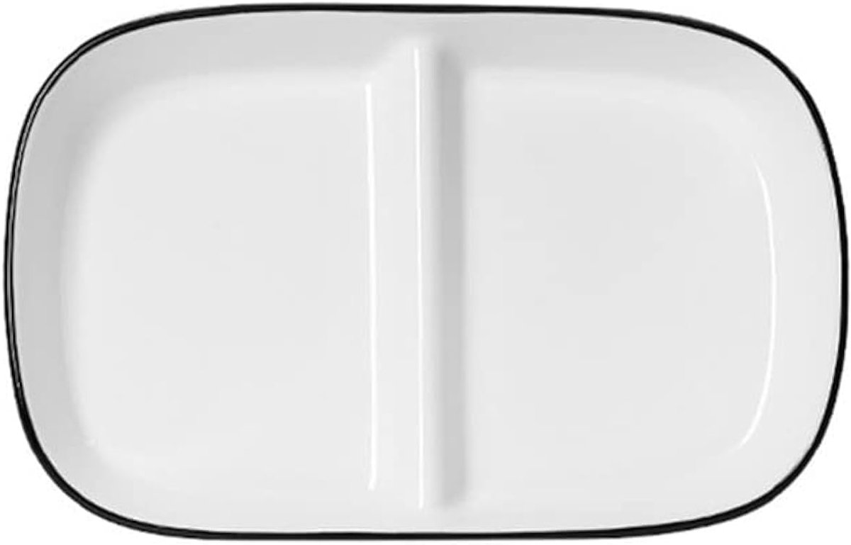 Dessertborden, saladeborden, 2 delen porselein, portiecontrole borden keramiek voor afvallen