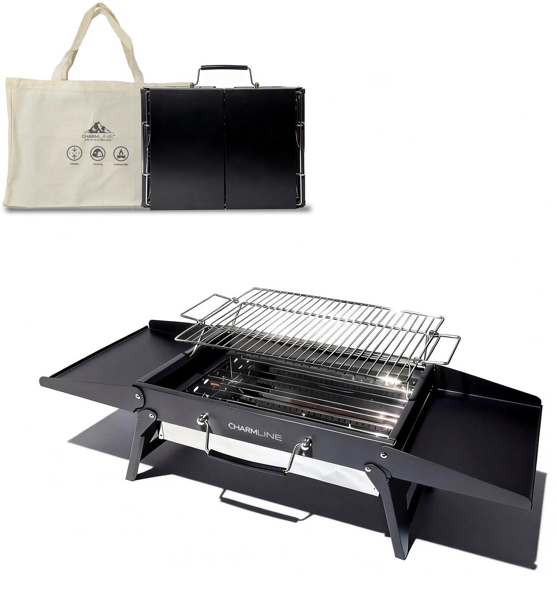 Omgoods - Opvouwbare Houtskoolgrill voor 2-4 Persoons