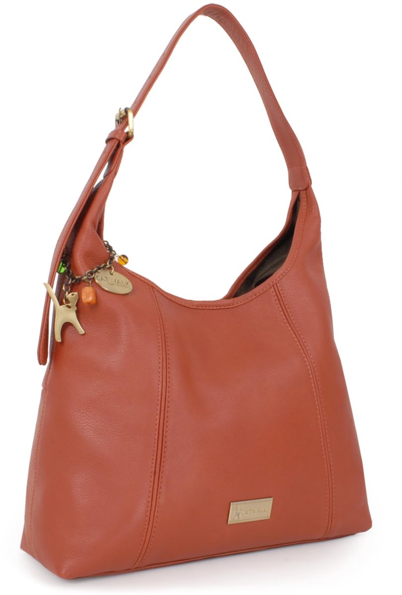Omgoods - Dames Leren Schoudertas - Zippered Tote Bag Bethany in Tan