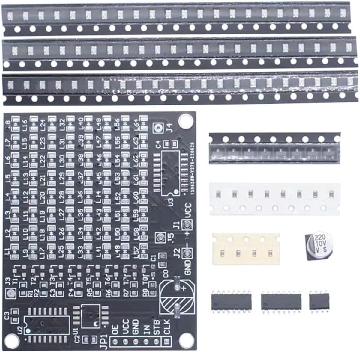 64 SMD-leds, elektronische trainingsset, doe-het-zelf, voor beginners DX-TP16