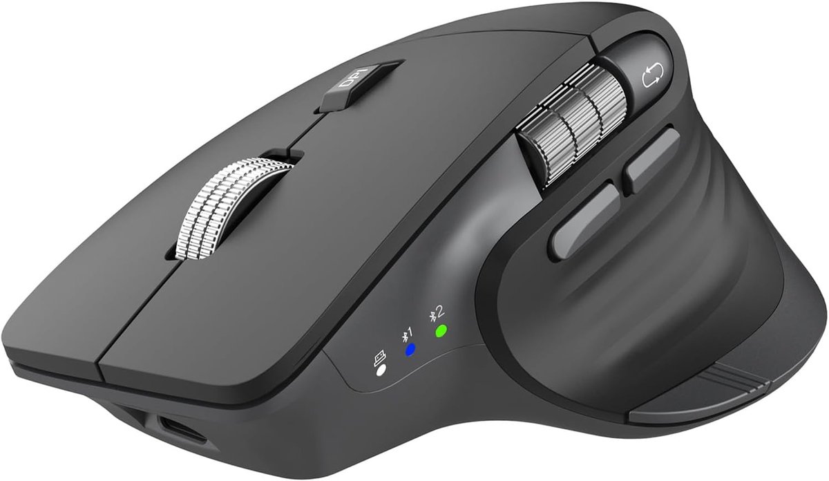Draadloze Bluetooth-muis, ergonomische oplaadbare stille muis met meerdere apparaten, instelbare DPI, vliegende scroll en duimwiel, Bluetooth-muizen voor laptop, computer, tablet, smartphone