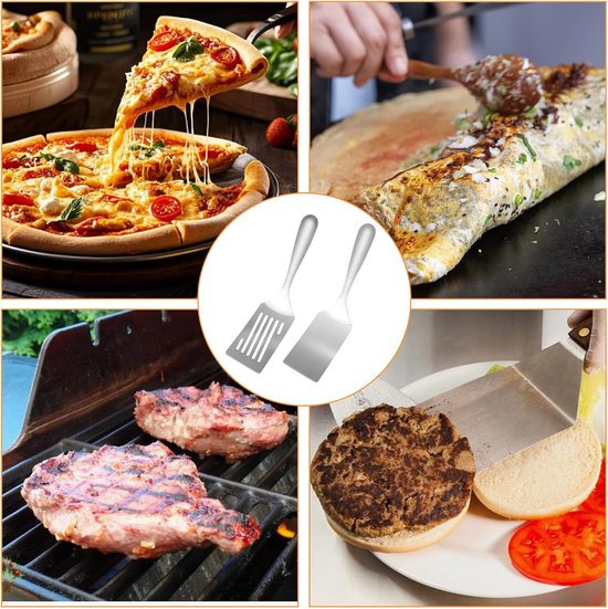 Spatelset met sleufspatel - Professionele roestvrijstalen spatelset voor keukengrill en serveren met duurzame kwaliteit — afbeelding 5