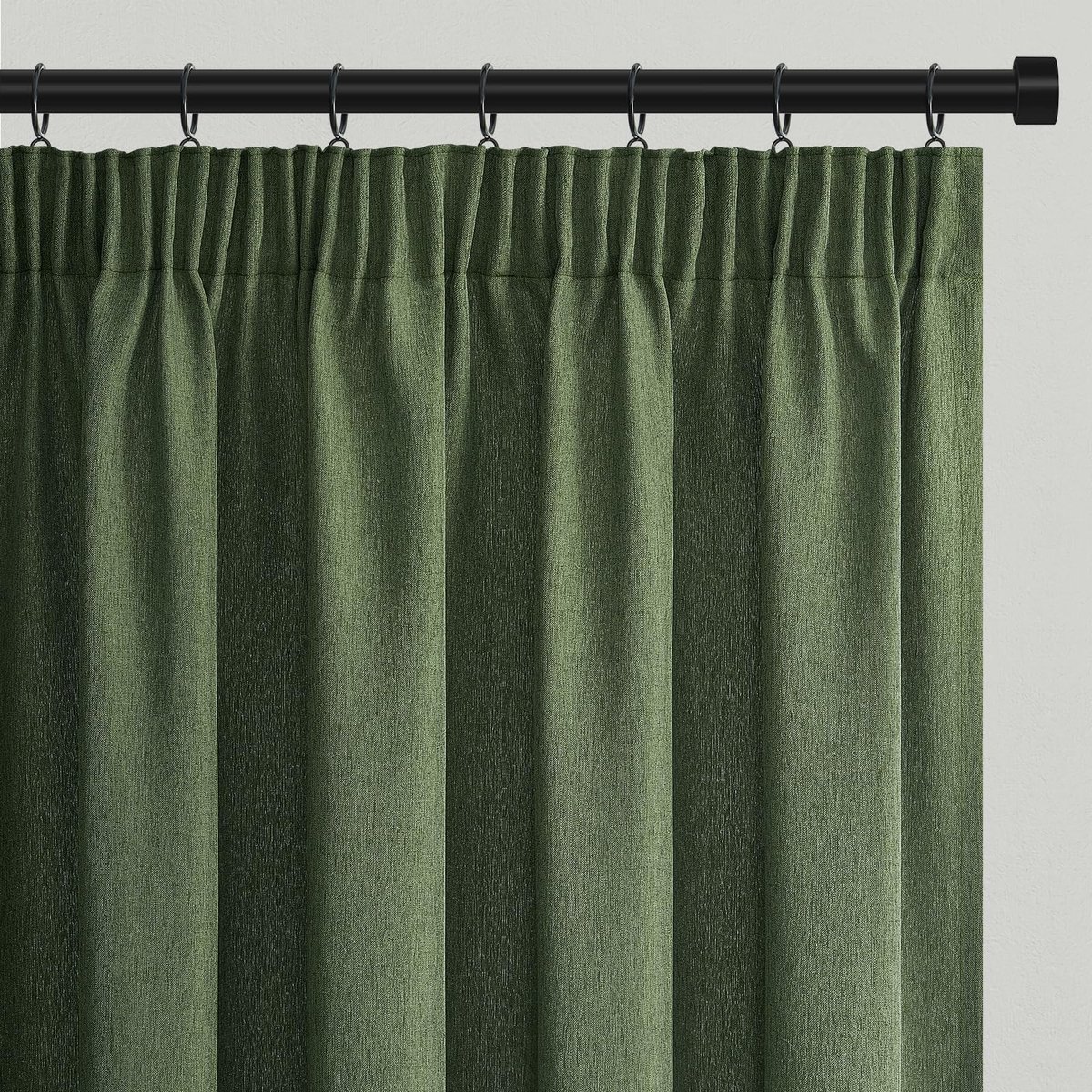Omgoods - Vintage Groene Gordijnen Set van 2 - Halftransparant en Lichtfilterend voor Woonkamers