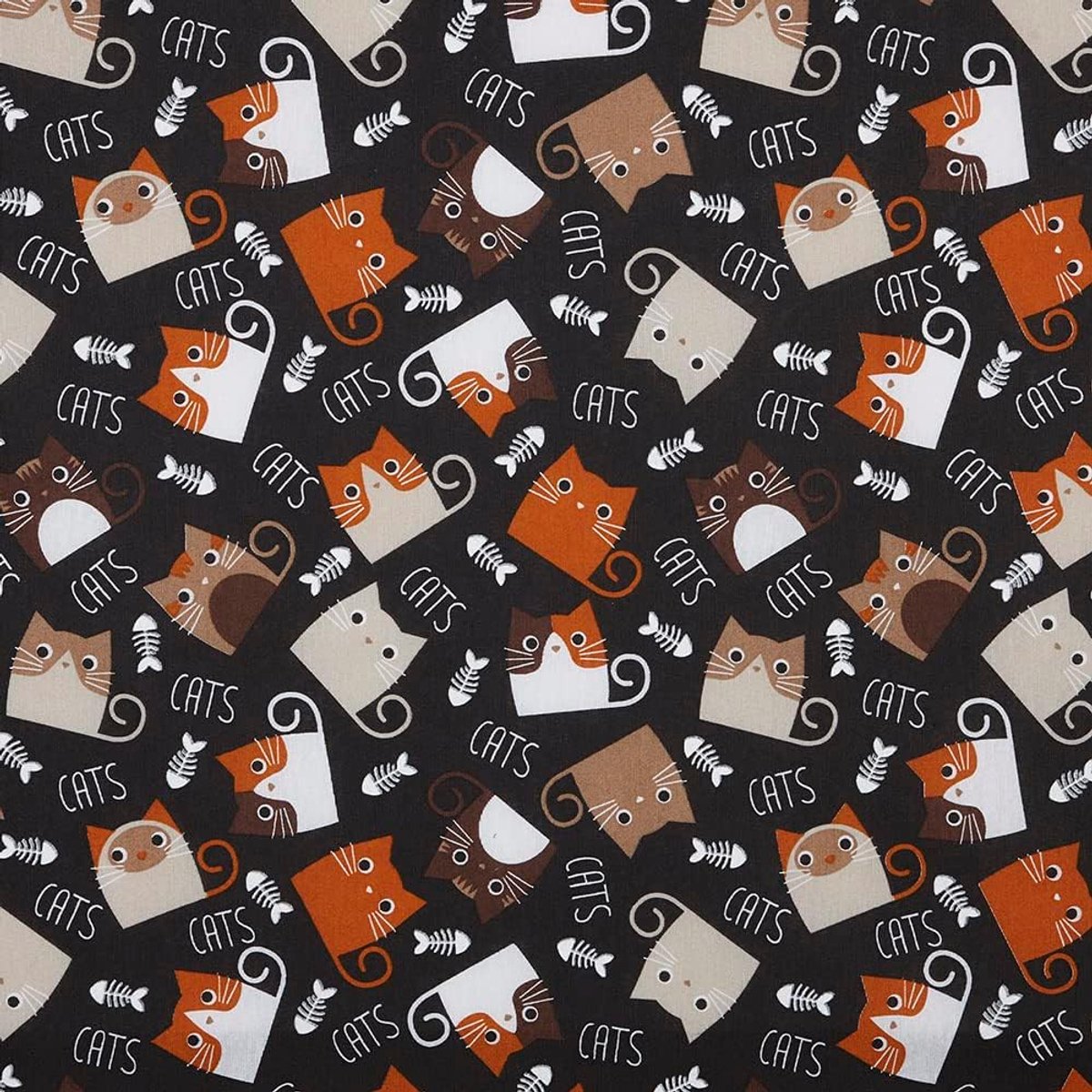 Stof, Decoratie, Bekleding, Kussens, Gordijnen, Tassen, Tafelkleden, Naaiwerk, 100 cm Lang x 280 cm Breed, Kosten, Raspen, Oranje, Zwart - 1 Metre