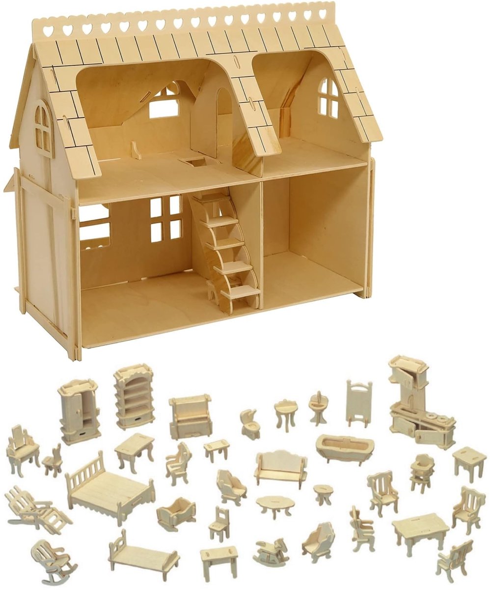 Omgoods - 3D Houten Bouwset voor Kinderen en Volwassenen - Precisie Puzzel met Instructies