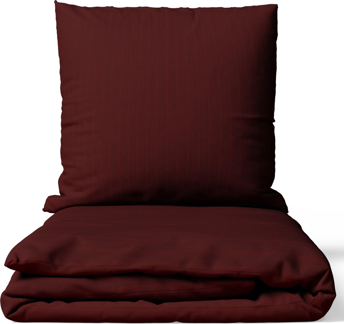 Omgoods - Satijnen Dekbedovertrek Set 155 x 220 cm Bordeaux met Kussensloop