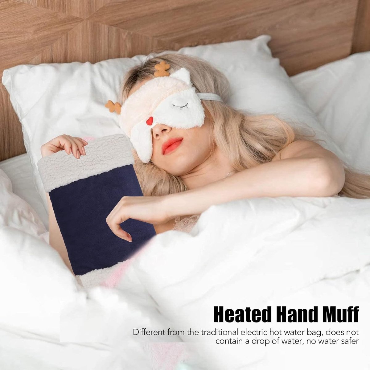 Verwarmde Handmof, Verdikte Verwarmde Handwarmer Etui USB Oplaadbare Elektrische Verwarming, Snelle Verwarming, voor Buiten Jacht Sneeuw Kamperen in Koude Winter 10W(Donkerblauw) — cadeau in Sport & Outdoor - foto 3