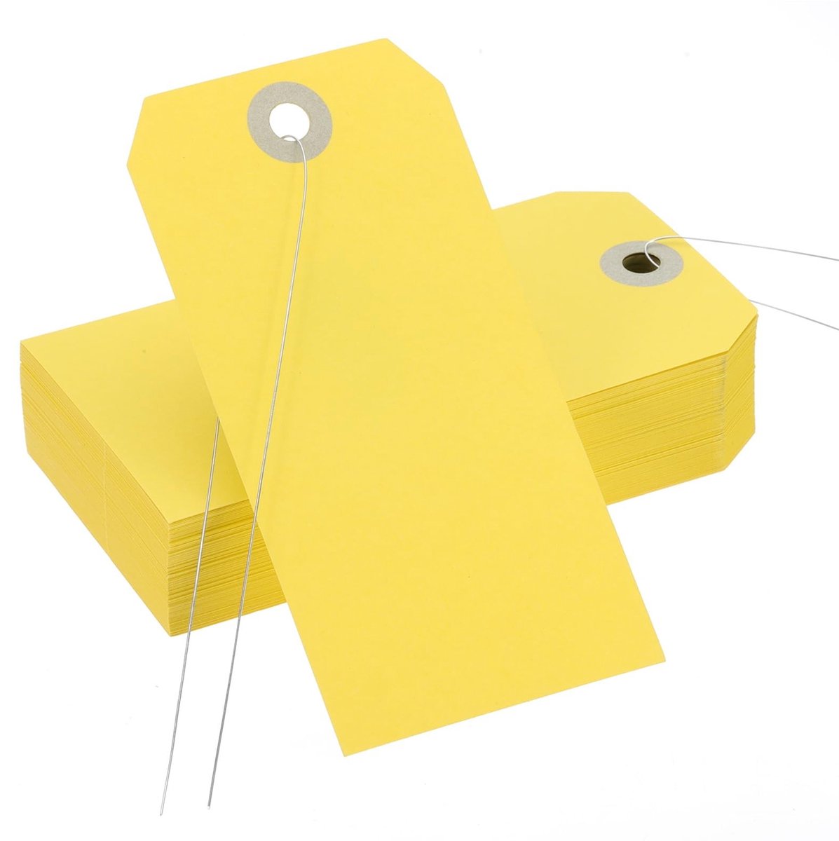 Omgoods - 200 Stuks Lege Verzendlabels 4-3/4" x 2-3/8" met Draad voor Cadeaullabels