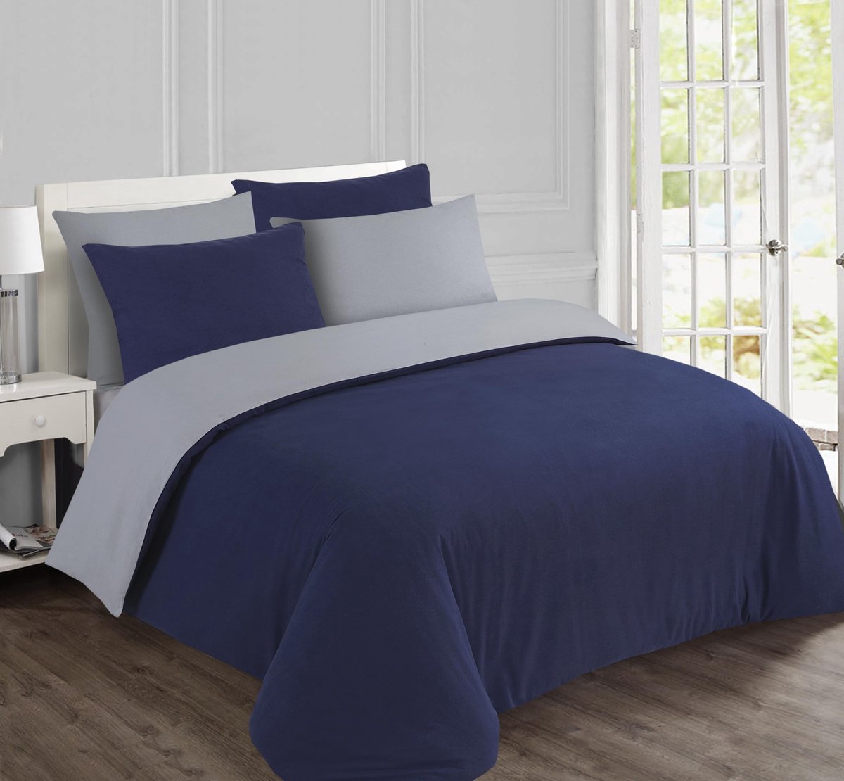 Omgoods - Flanellen Reversible Dekbedovertrekset 240 x 220 cm