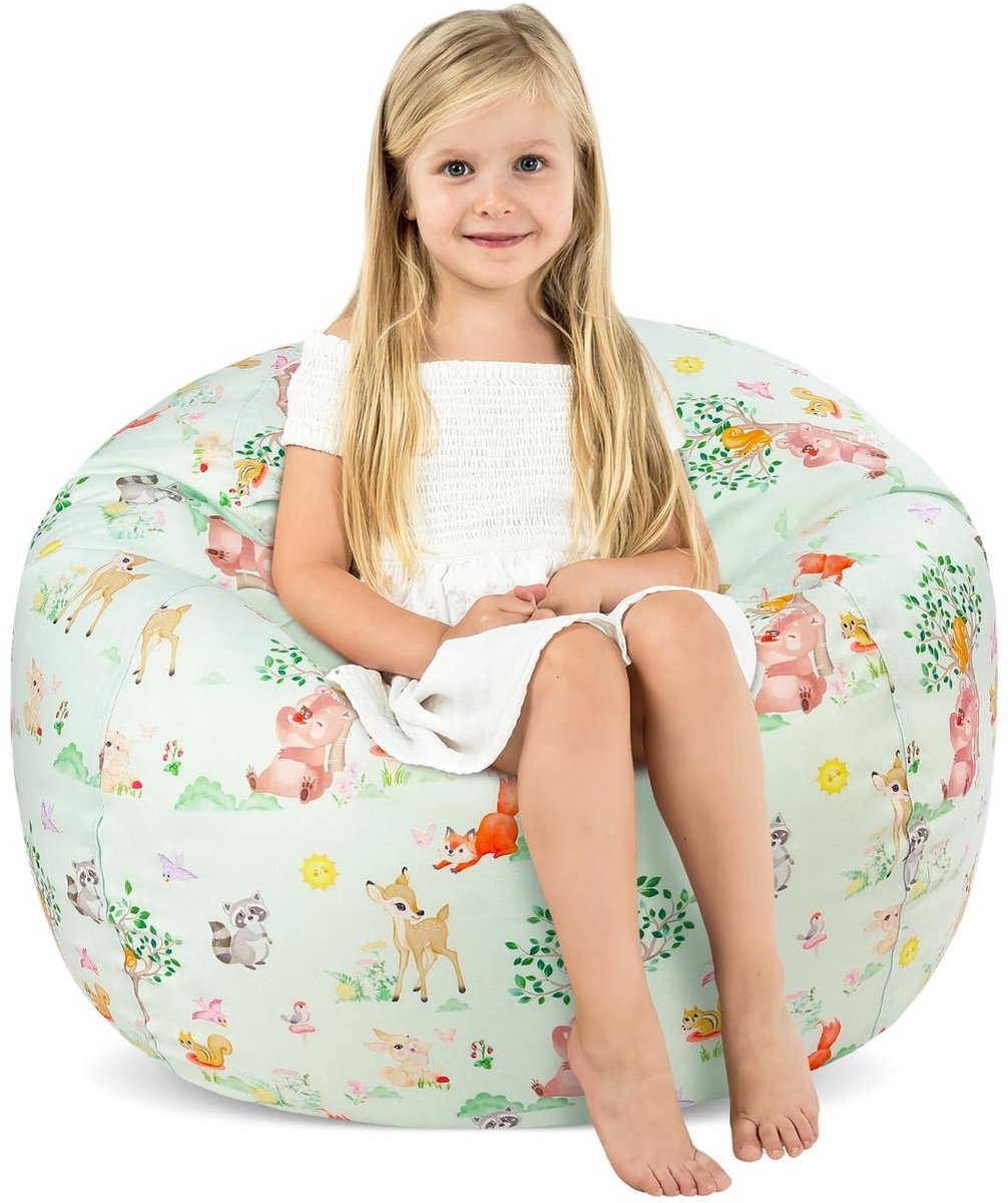 Omgoods - Grote Kinderen Bean Bag Stoel Cover - Opbergzak voor Knuffels en Speelgoed