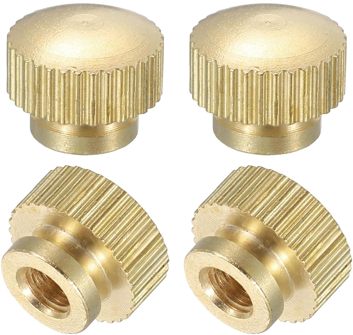 Vlindermoeren, 4 stuks, M4 x D10 mm x H8 mm, blote messing gat met hoge kop, blinde kraag, bevestigingselementen voor 3D-printeronderdelen