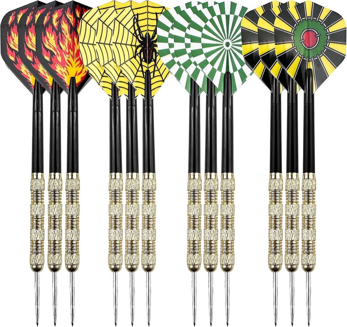Dartpijlen van metaal, dartpijlen met stalen punt, 14 gram, professionele dartset voor beginners, voor dartbord, speelkamer, stang