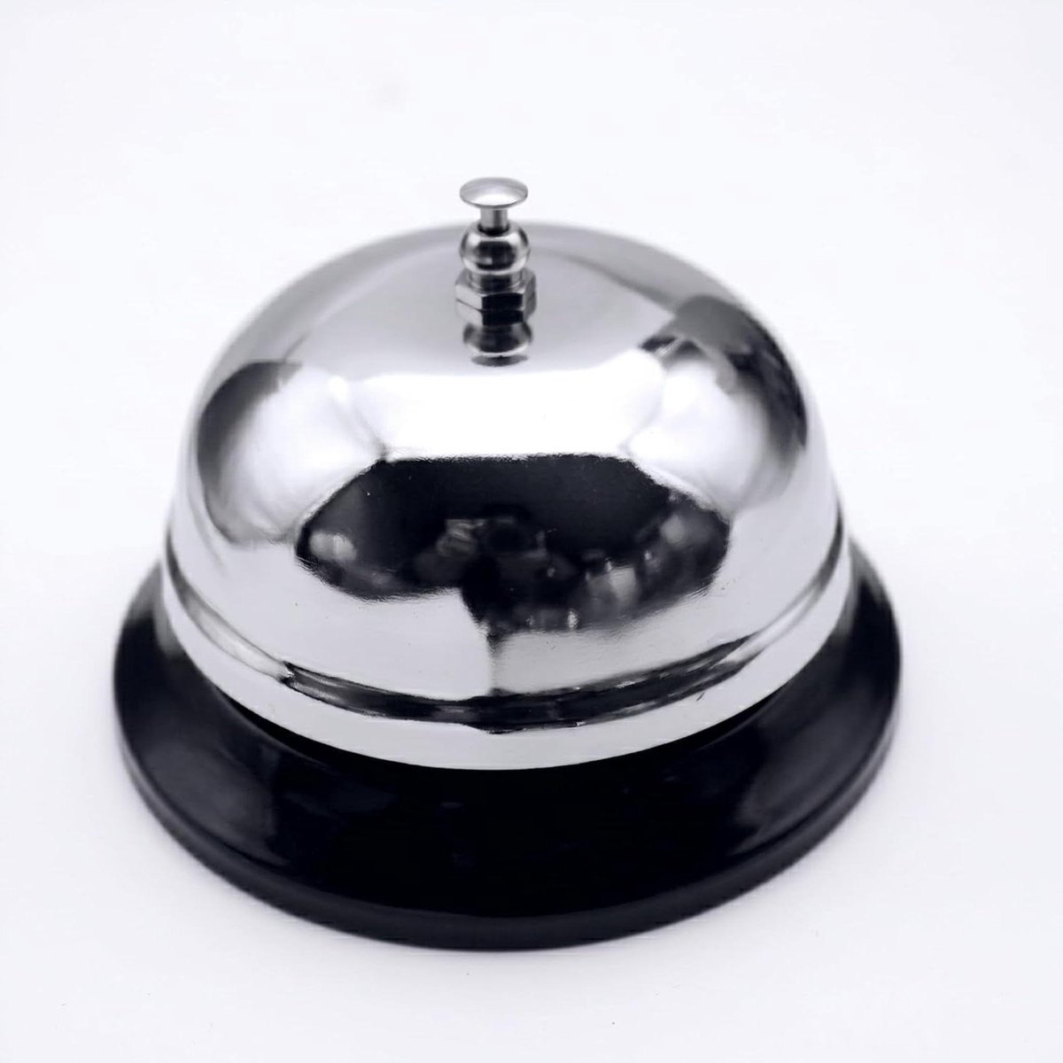 Tafelbel - Dinerbel Receptiebel - Service Melden - Heldere Klank - 100 mm - Zilver