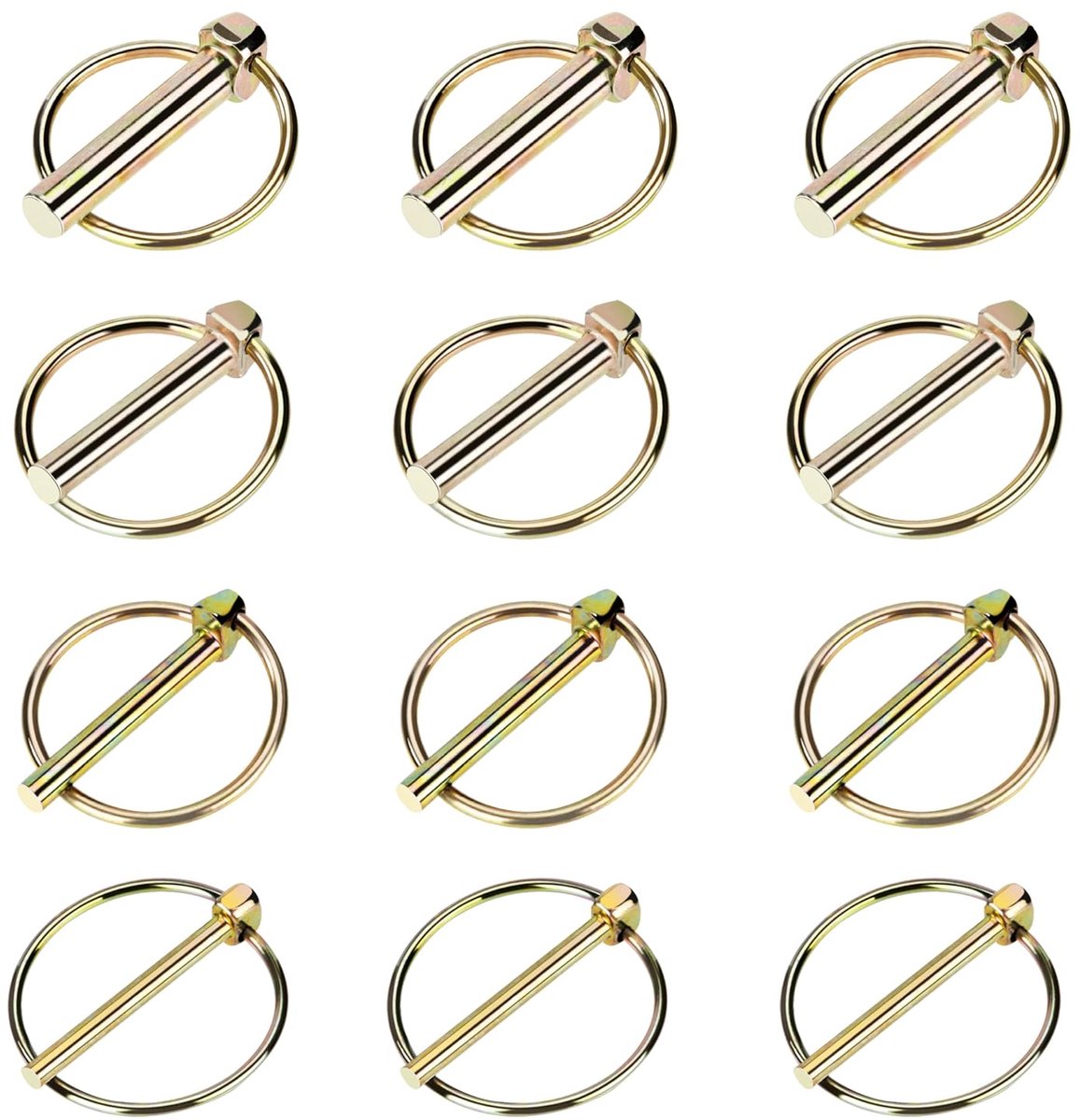 Ronde veiligheidspinnen ringspunt bevestigingspinnen M4,5/M6/M8 voor aanhangers tractoren landbouwvoertuigen 12 stuks