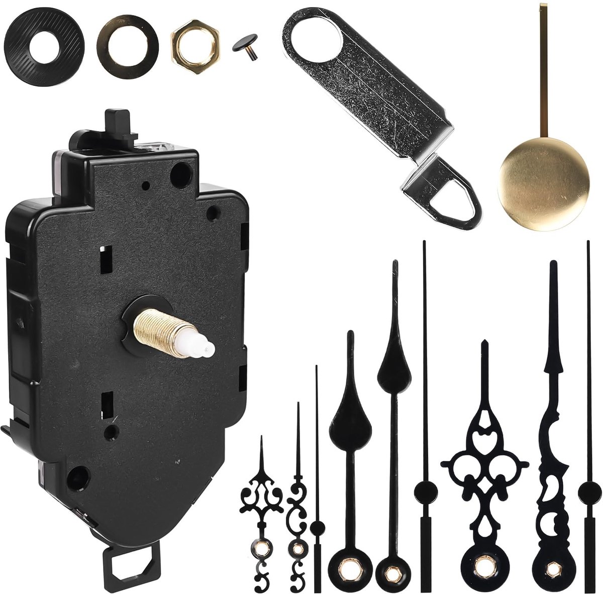 Omgoods - Geruisloze quartz pendule uurwerk voor wandklok - 3 wijzers voor DIY reparatie