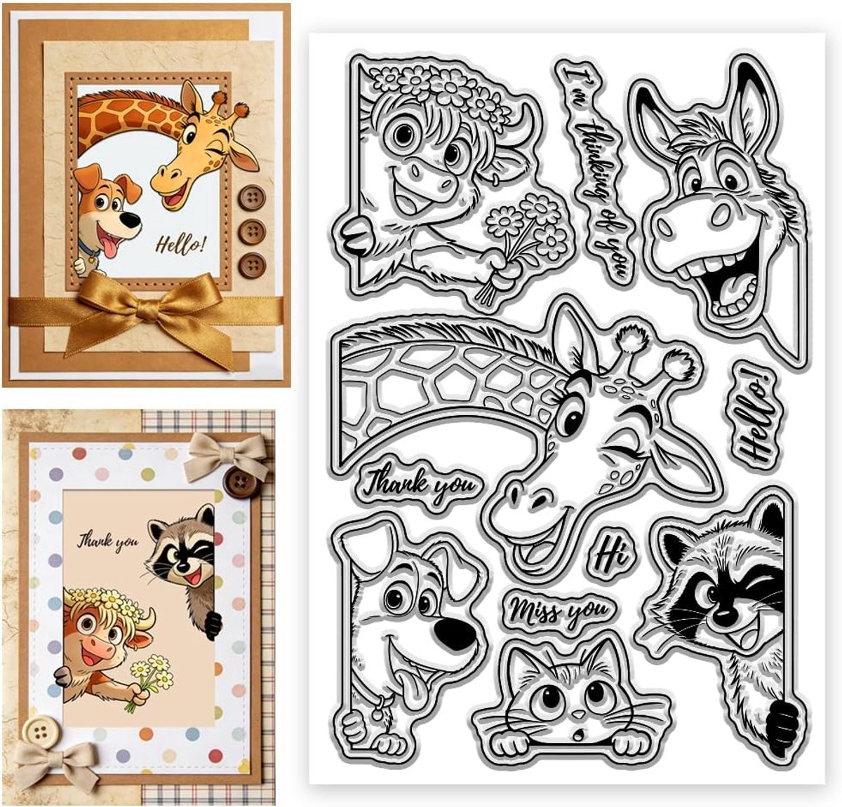 Doorzichtige dieren hooglandrunderen siliconen stempel 10,9 x 16 cm voor doe-het-zelf scrapbooking kaarten maken fotoalbums