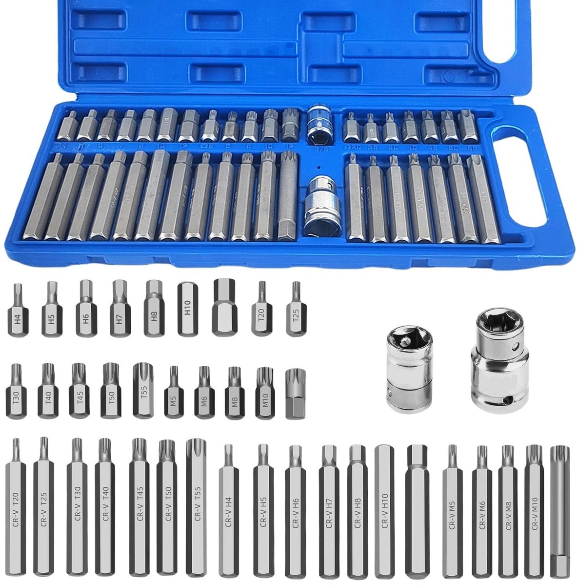 Omgoods - Set van 40 Torx schroevendraaiers met kompas en hexagon