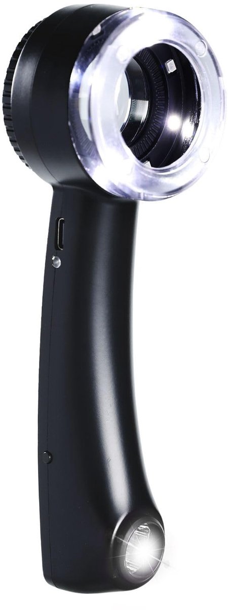 Omgoods - Juweliersloep met LED/UV Licht en K9 Optisch Glas - Oplaadbare 10X Vergrootglas voor Munten en Postzegels