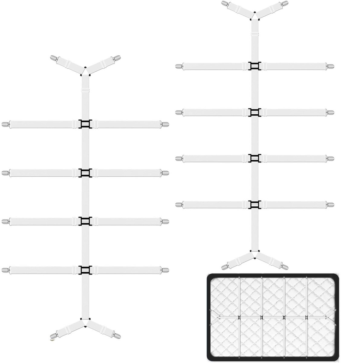 Omgoods - 2 Stuks Fitted Sheet Clips voor Bedden - Wit