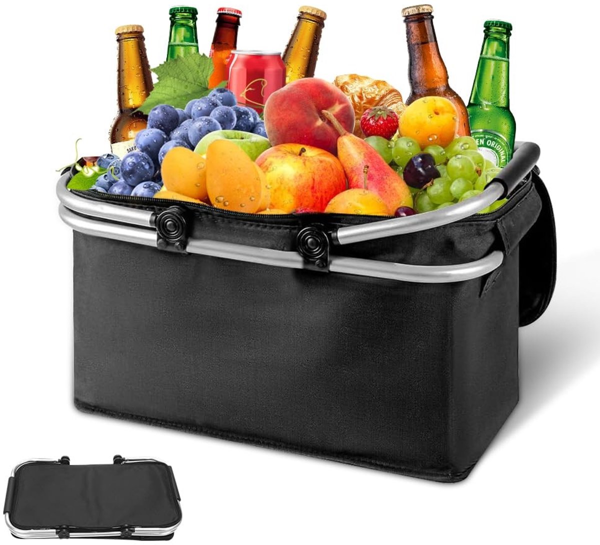 Omgoods - Vouwbare Koelmand met Aluminium Frame - 30L Thermo Winkelmand